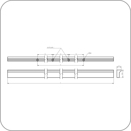 Ручка мебельная PILLAR (Брашированное золото, 1200 арт. UA-PILLAR-1200-22 код )
