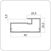 Алюминиевый профиль рамочный F1-19 (Черный крац. (brush) F1-19 (5,4м) DE0834.VP540.BKBAN.CJ арт. F1-19 код DE0834.VP540.BKBAN.CJ арт. F1-19)
