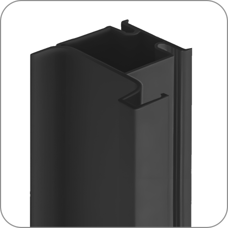 Профиль Eco GOLA вертикальный оконечный (Черный матовый, 4500 арт. Q-0195 код 15-0046)
