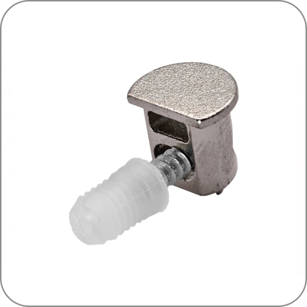 Полкодержатель J9-8 с фиксацией, скруглым основанием  (Никель арт. ЦБ-9736/1 код )