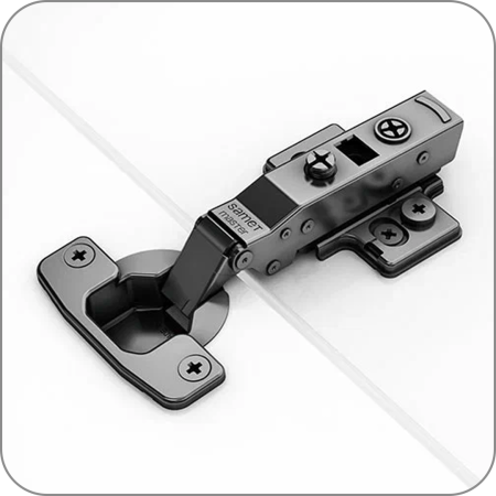 Петля Samet, модель MASTER с доводчиком 3D, Black, Накладная