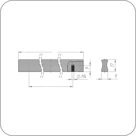 Ручка накладная увеличенной длины, Симметрия-Х