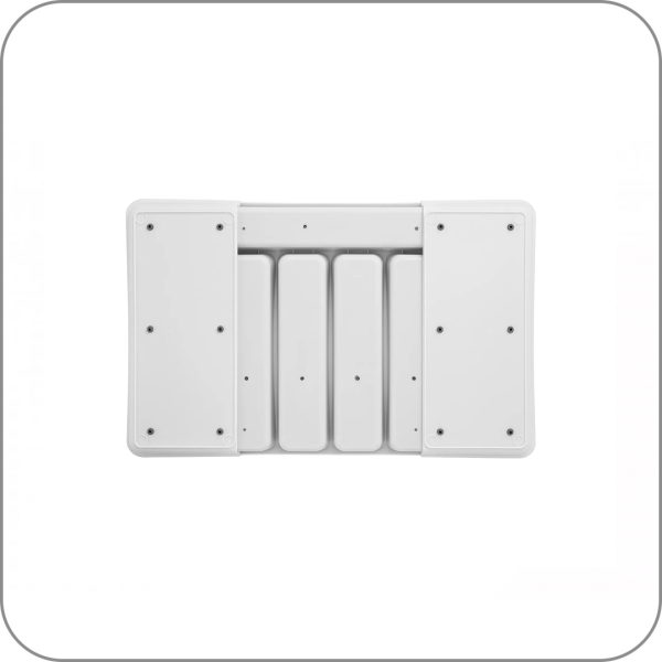 Лоток для столовых приборов раздвижной 400-600, белый/серый										