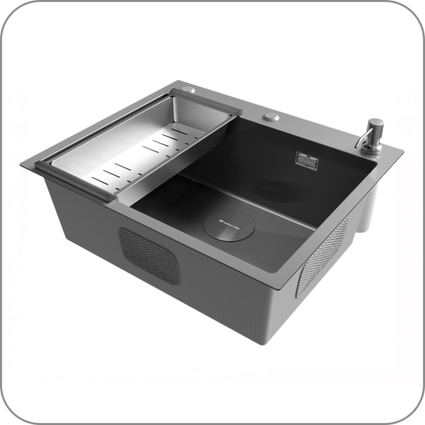 Мойка STEEL из пищевой стали, 600 x 500 (Silk brush арт. GRAPHITE 600х500 код )