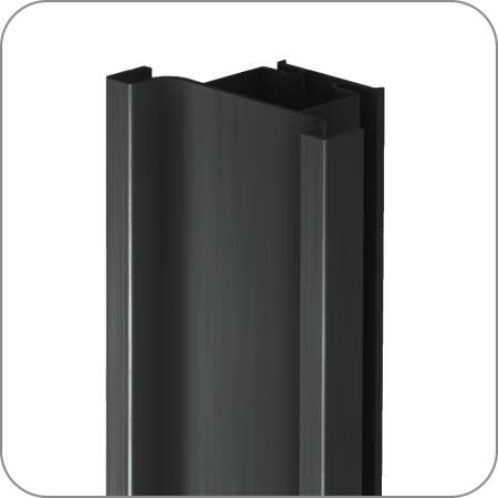 Профиль Eco GOLA вертикальный серединный (Черный матовый, 4500 арт. Q-0192 код 15-0036)
