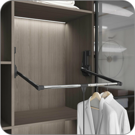 Пантограф для одежды STARAX (Антрацит, 12 кг, 600-850 арт. S-6011-A код )