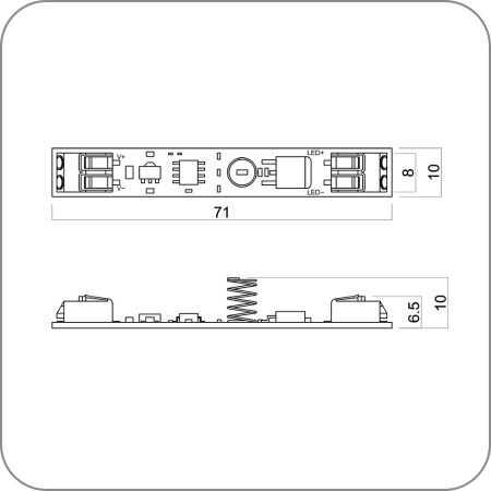Микровыключатель с диммером, работа от касания (Микровыключатель с диммером, работа от касания, с коннекторами арт. Q-5278 код 08.800.00.338)