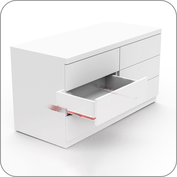 Направляющие Samet - SMART SLIDE, скрытого монтажа, полного выдвижения, PUSH to OPEN, без доводчика