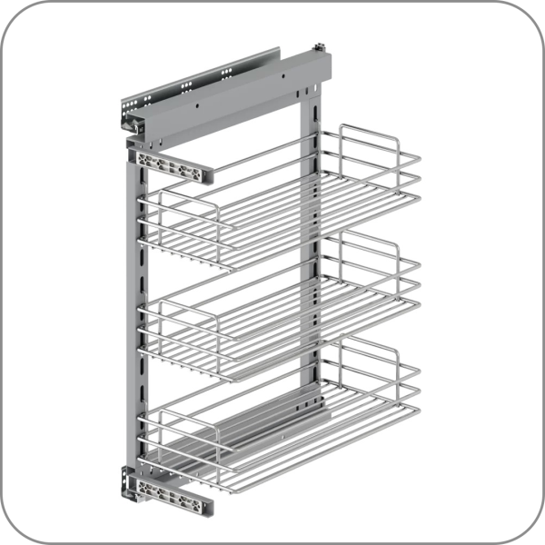 Корзина Starax Premium, 3 уровня, на Tandem направляющих Blum, с доводчиком (250, подход с правой стороны арт. S-2204 код 4-0047)