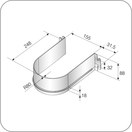 Ограничитель для сифонов U- образный, пластиковый Белый