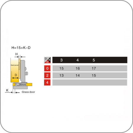Петля для стекла, Накладная, с накладкой хром