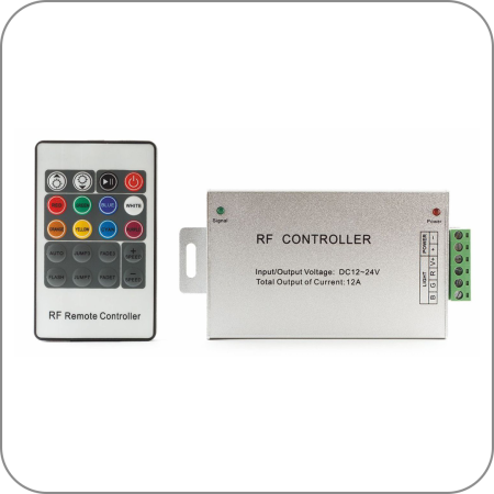 Контроллер для RGB лент (Контроллер кнопочный RGB, радио сигнал, 288/576 W арт. Q-0025 код 27-0064)