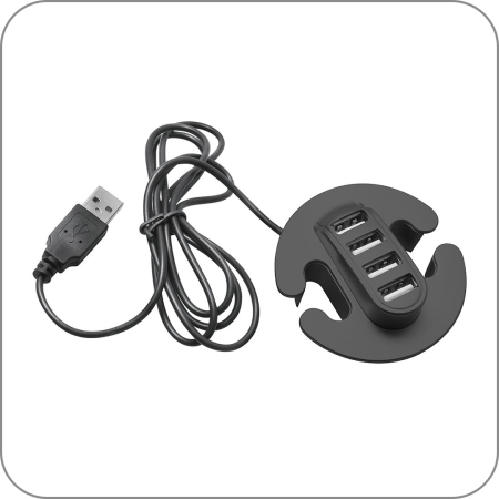 Разветвитель для USB на 4 порта GTV (Черный арт. HB-USB-4X-20 код 27-0108)