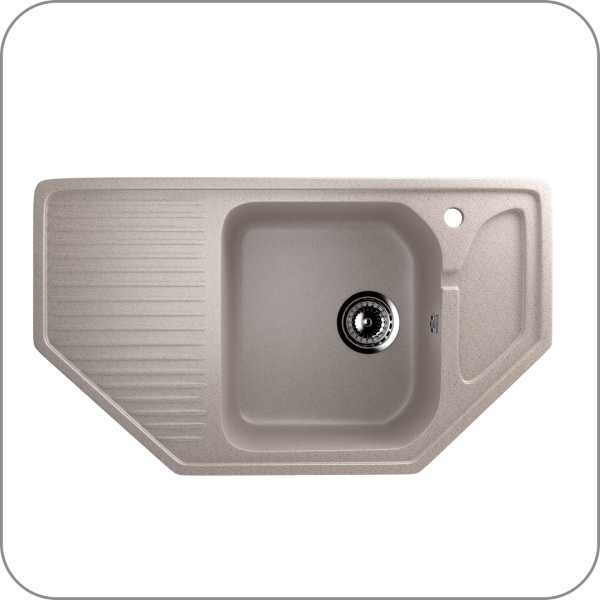 Мойка угловая односекционная, U-109 выведена, замена на 609 (302 - Песочный арт. U-109-302 код 31-0100)