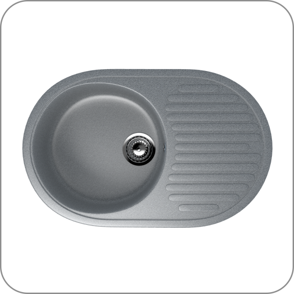 Мойка односекционная, мин. база 450 мм, U-107 (309 - Темно-серый арт. U-107-309 код 31-0074)