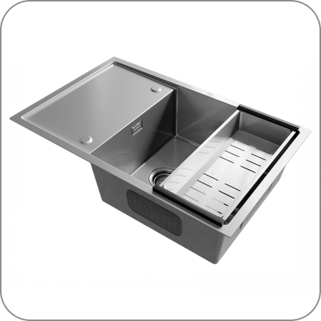 Мойка STEEL из пищевой стали, 780 х 500 (Silk brush арт. STEEL 780х500)