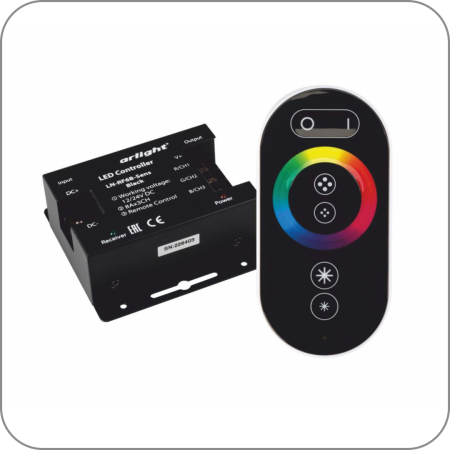 Контроллер для RGB лент (Контроллер сенсорный RGB, радио сигнал, 288/576 W  арт. Q-0024 код 27-0065)