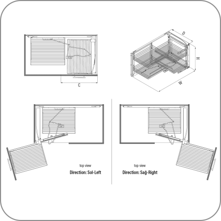 Волшебный уголок Starax - Fixed классик, Хром, с доводчиком, Правое, 450