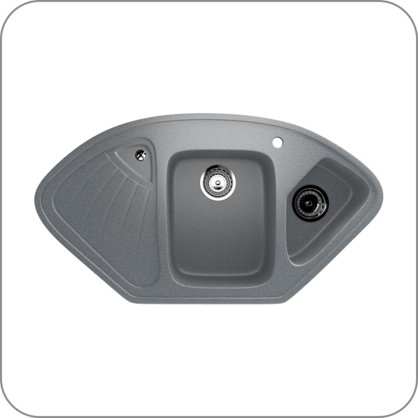 Мойка угловая двухсекционная, U-501 (309 - Темно-серый арт. U-501-309 код 31-0293)