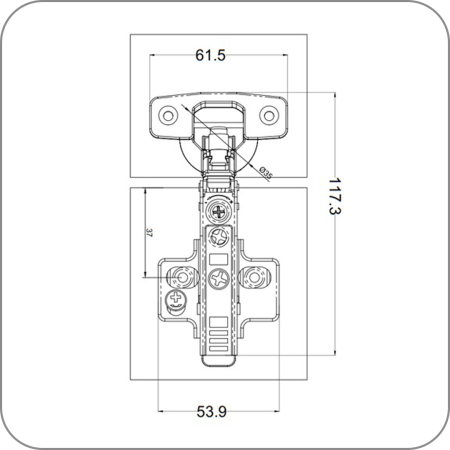 Петля с регулируемым доводчиком, Накладная